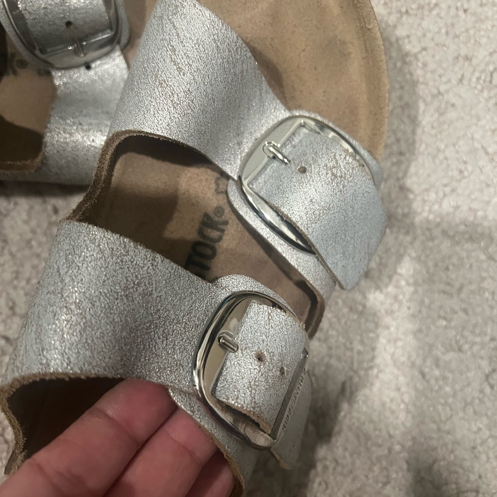 Silver Buckle Sandals Birkenstocks - Picture 3 of 6